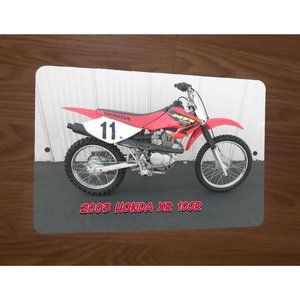 2003 Honda XR 100R Motorcycle Dirt‎ Bike Motocross 8x12 Metal Wall Sign